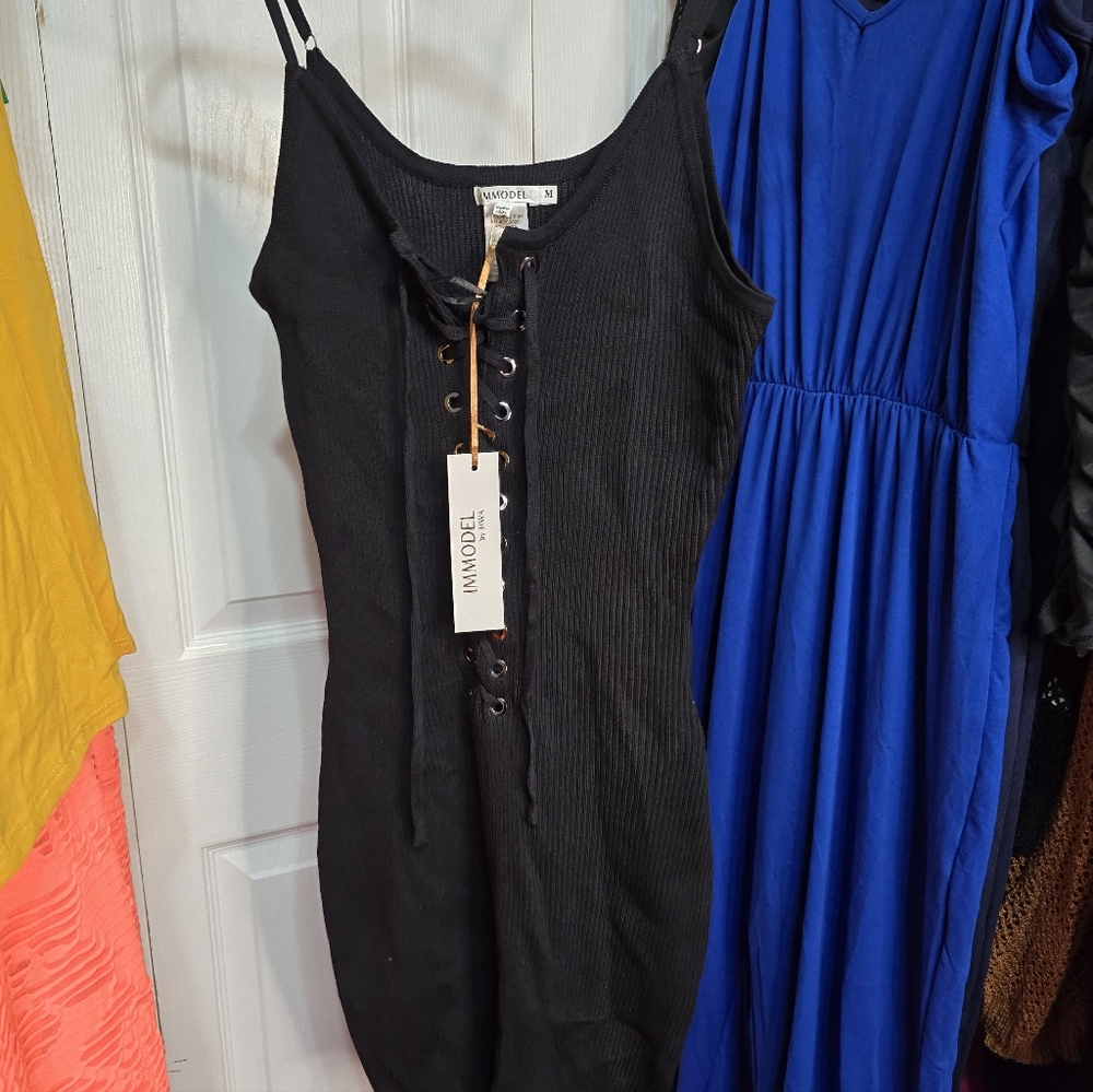 Black Lace-Up Romper